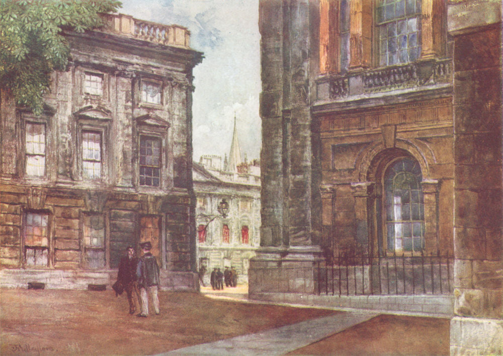 OXFORD. Christ Church-Peckwater Quadrangle 1903 old antique print picture